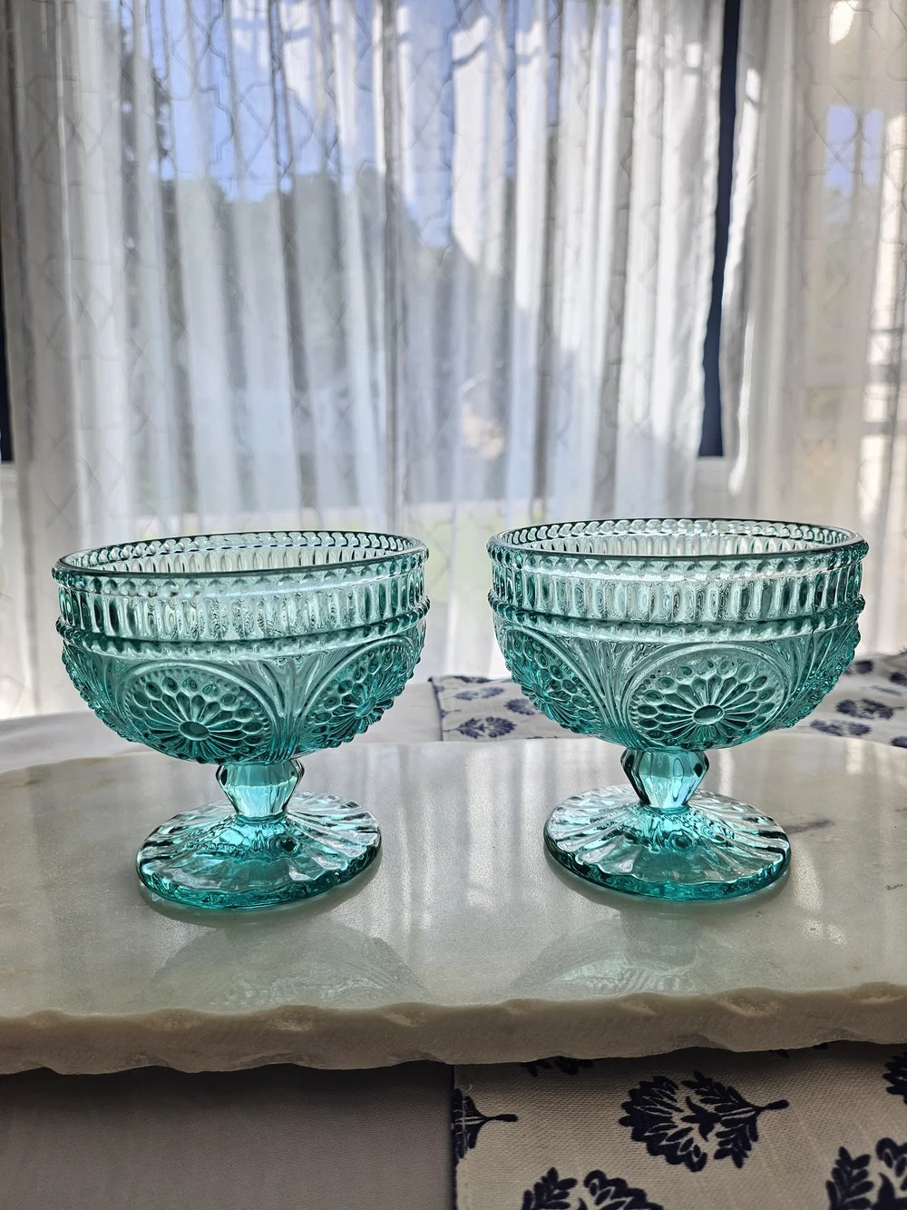 The Pioneer Woman Adeline Turquoise Footed Sundae Cups Set Of 2